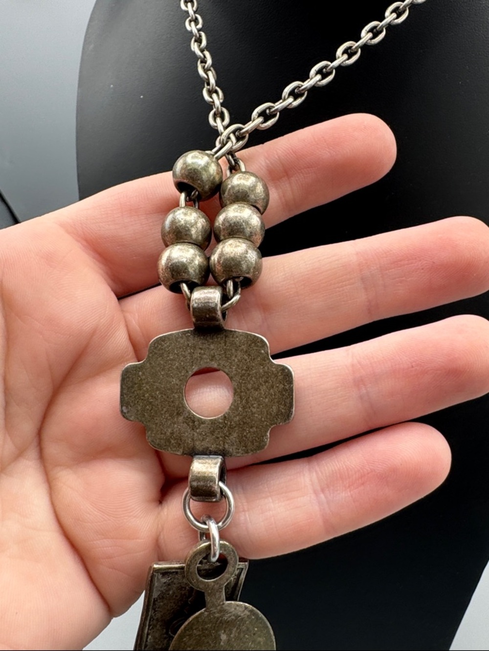 Heet Heet Silver-Tone Pendant Necklace with Clear Crystal Accent - Picture 6 of 8